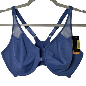 Wacoal Visual Effects Minimizer Bra 38DD Blue Purple Front Close 65124 NEW